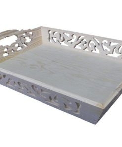 BANDEJA MADERA C/FILIGRANAS 44,5X34,5X8,5 CM