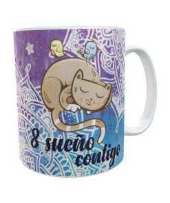 Taza Cerámica Gatos Gatitos Amor Pensar Soñar