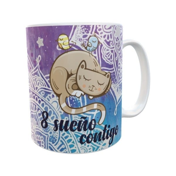 Taza Cerámica Gatos Gatitos Amor Pensar Soñar - Imagen 2