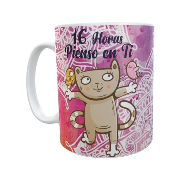 Taza Cerámica Gatos Gatitos Amor Pensar Soñar - Imagen 4