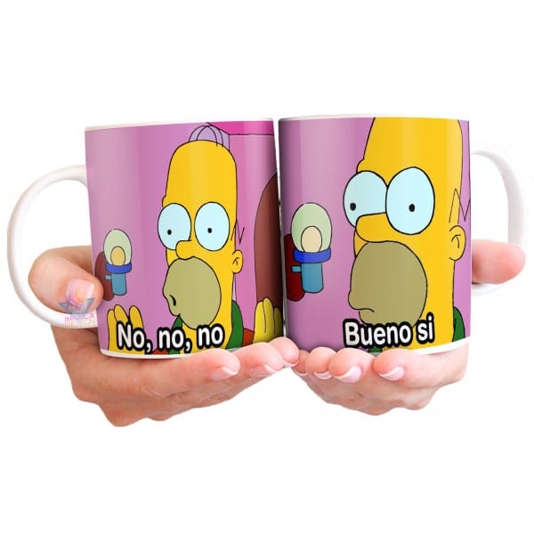 Taza Cerámica Homero Simpsons No No No Bueno Si Meme - Imagen 2