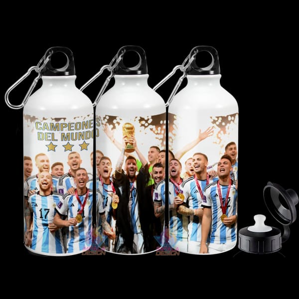 Botella Deportiva Argentina Campeón Mundial Messi Qatar 2022 Dibu Jugadores