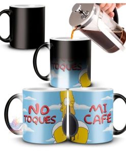 Taza Mágica Homero Los Simpsons Cerámica No Toques mi Café