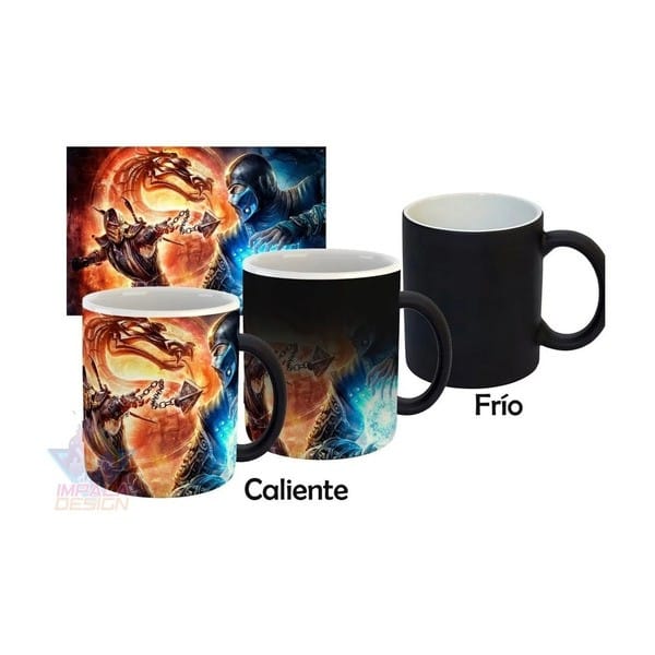 Taza Mágica Mortal Kombat Subzero Escorpion Cerámica Termo - Imagen 2