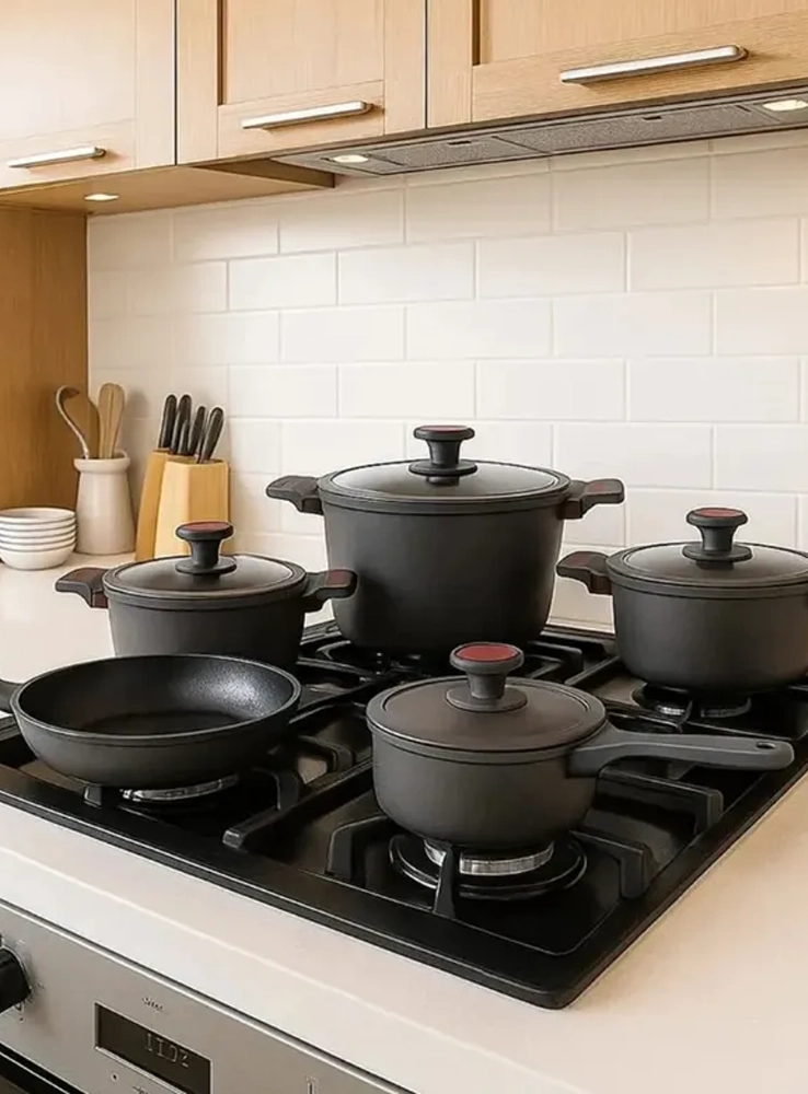 Batería de Cocina Marmolizada Antiadherente 9 Piezas - Imagen 4