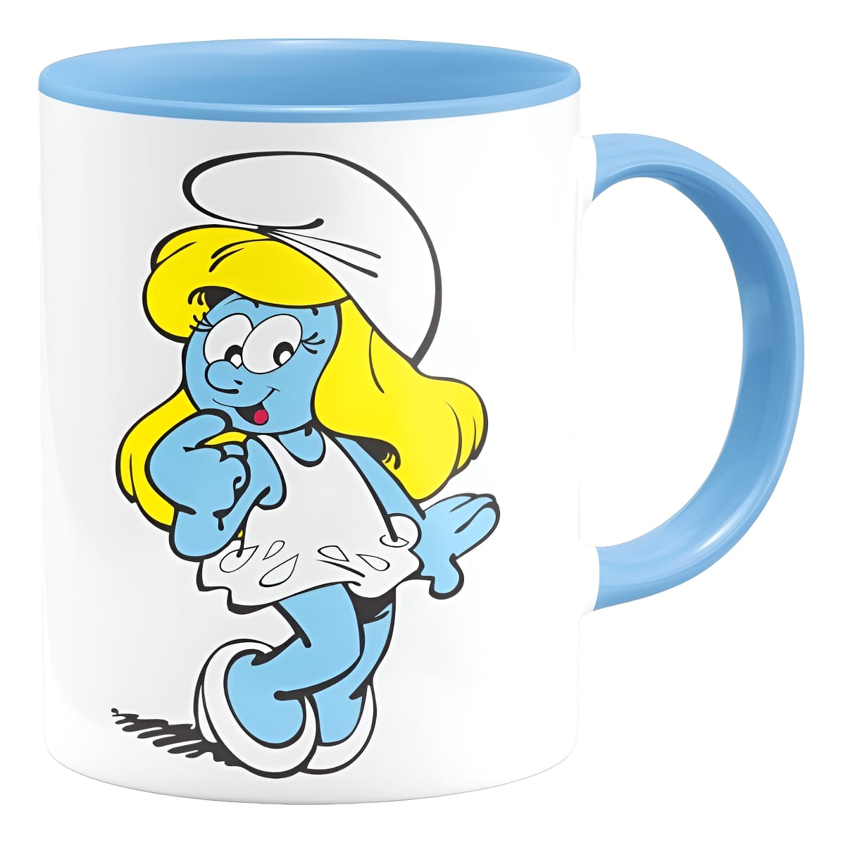 Taza Interior De Color Pitufina Pitufos Smurfs Retro - Imagen 2