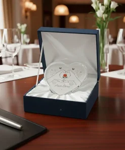 Trofeo de Vidrio Pequeño en Forma de Corazón | Impresión Personalizada y Caja de Lujo