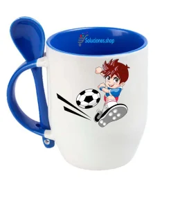 Taza Cuchara Azul Personalizada