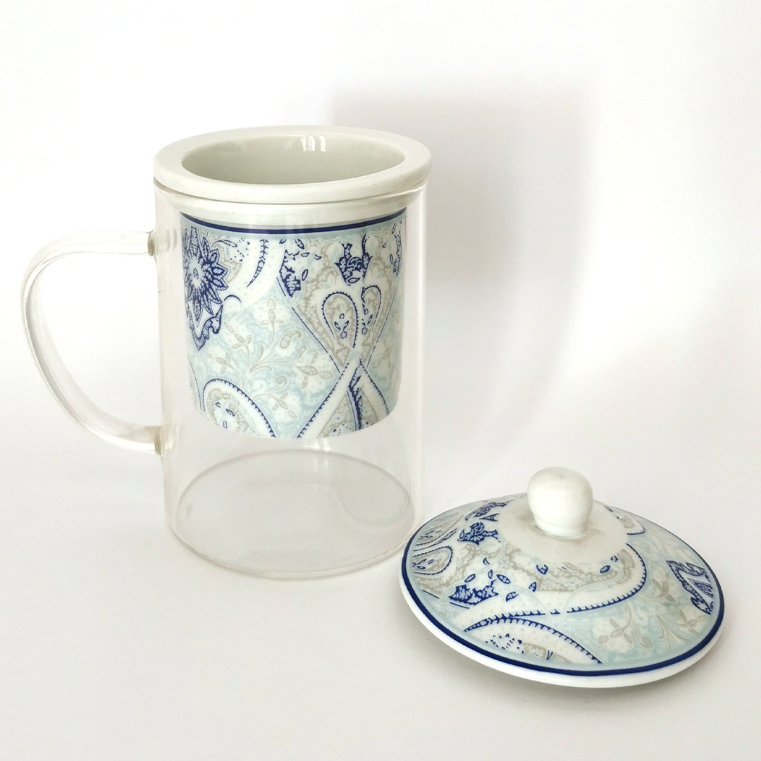 Taza de cristal para té con filtro y tapa – Tisanera - Imagen 6
