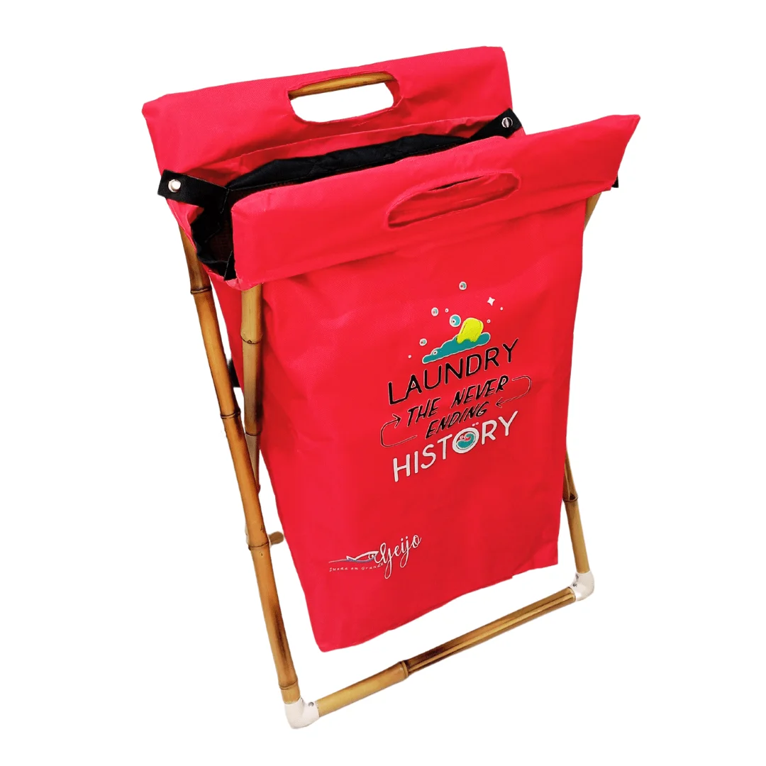Cesta/Canasto para Ropa de Bambú Estampada - Imagen 4